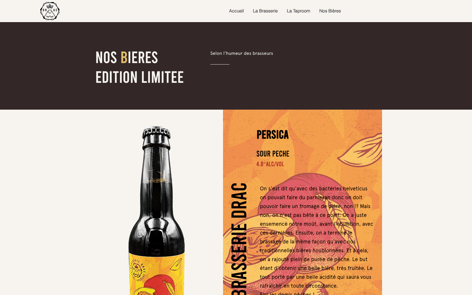Capture du site Brasserie La Drac